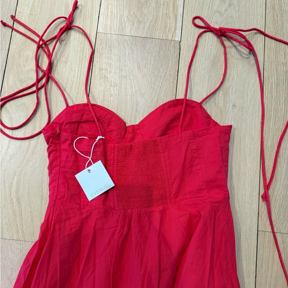 NWT Chic 100% Cotton Red Maxi Dress size Medium - Picture 5 of 7